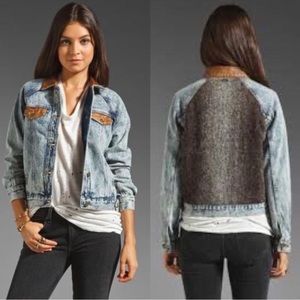 RVCA SCORE acid washed denim jacket